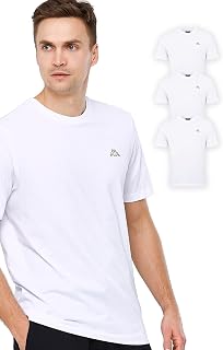 Kappa VOLLAR Men's T-Shirt Pack of 3, Crew Neck, Basic T-Shirt Set, Sports and Leisure T-Shirt, Regular Fit