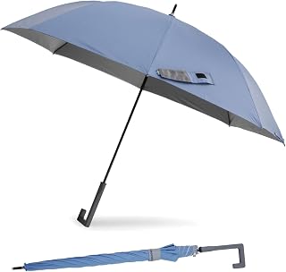 Ogawa Innovator 18707 Men's Parasol, Durable, Large, Pale Mid Blue, Grade 1 Light Shield, 99% UV Protection, Heat Insulation, Water Repellent, Windproof, 25.6 inches (65 cm), 8 Ribs, Easy to Assemble, For Rain or Shine, Sports Games, Innovator