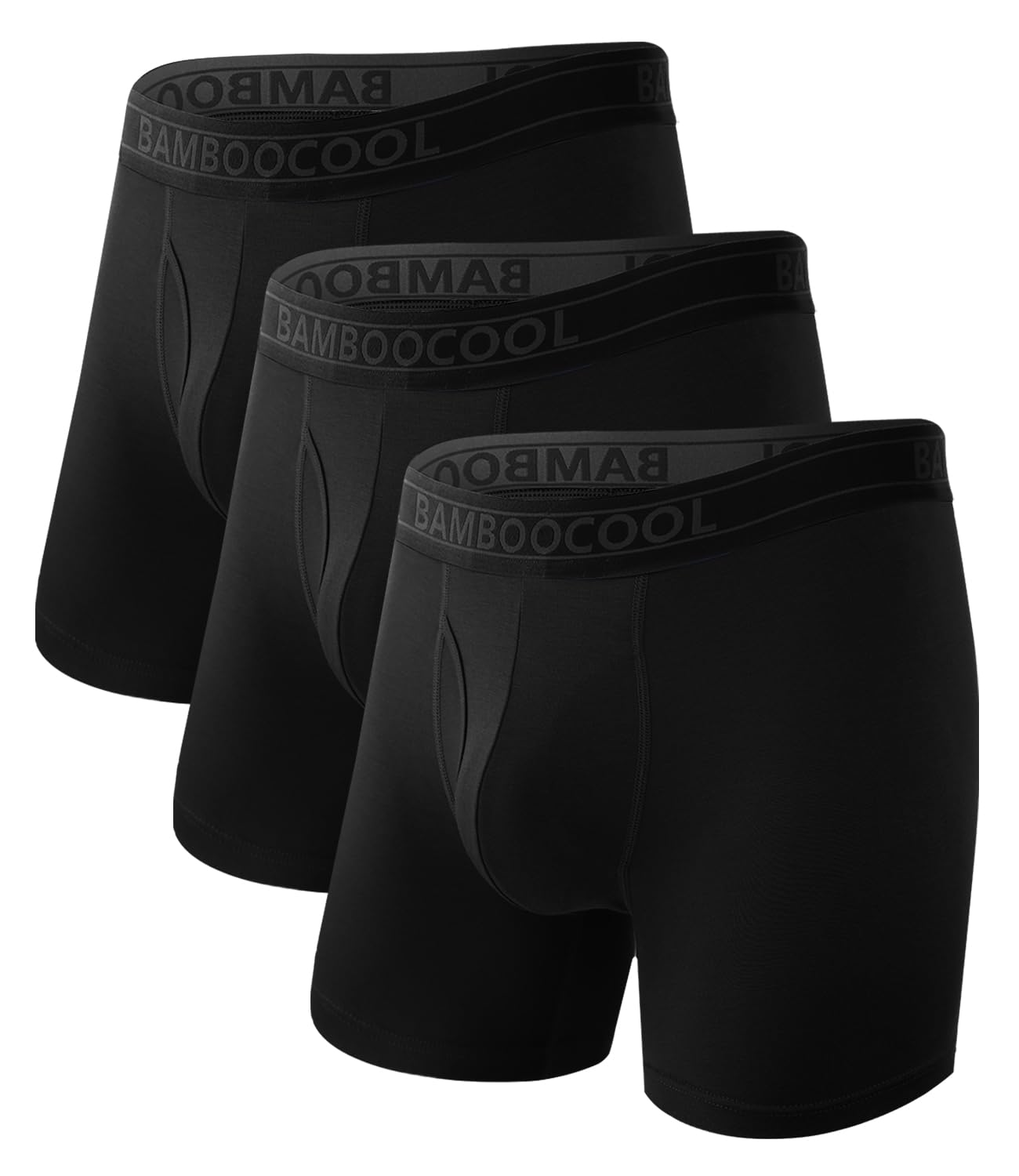 BAMBOO COOL Men's Underwear Breathable Boxer Briefs with Fly Moisture-Wicking Li