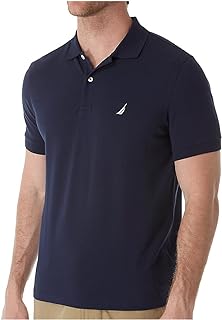 Nautica Men's Short Sleeve Solid Cotton Pique Polo Shirt (Pack of 1)