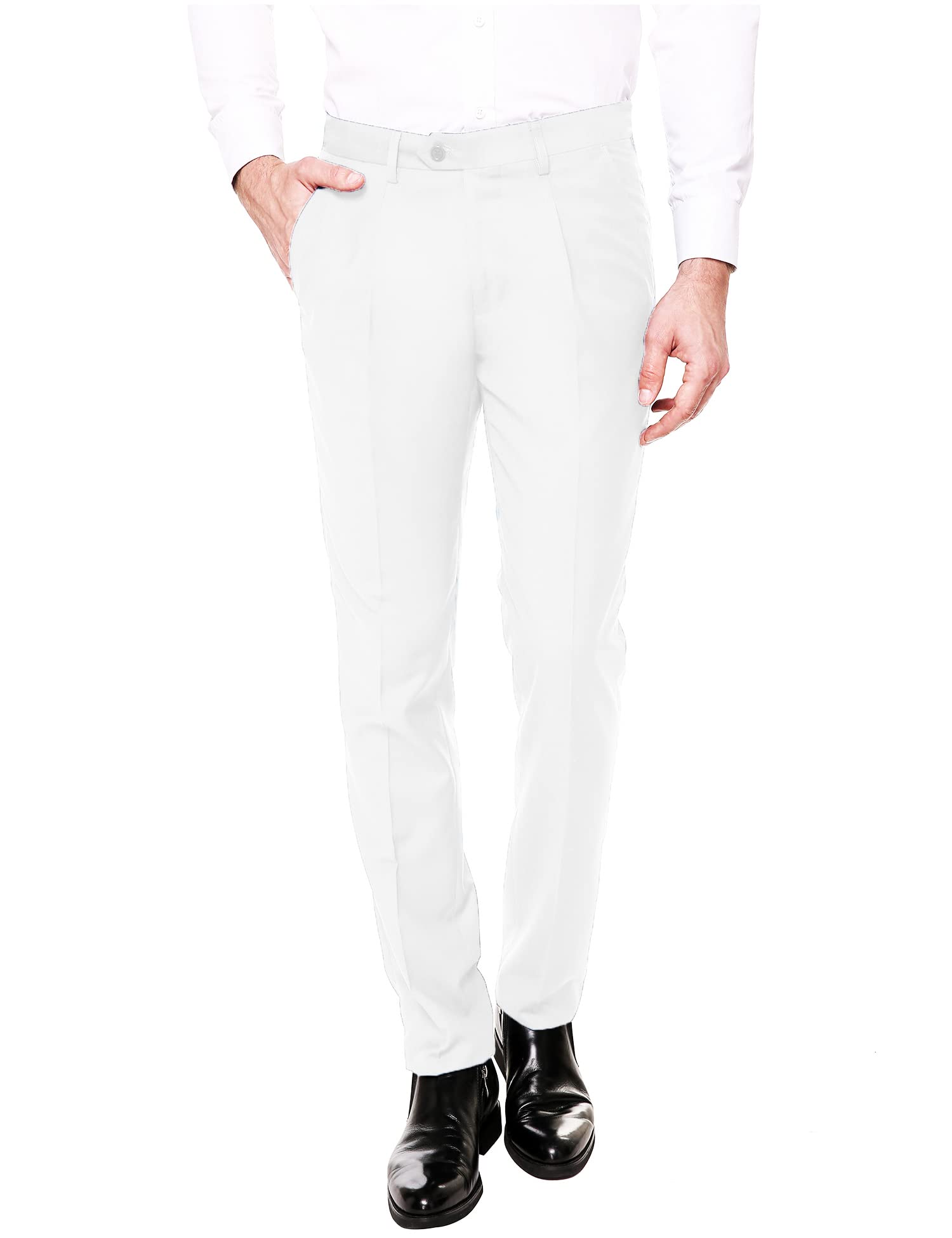COOFANDY Pantalones de vestir para hombre, ajuste clásico, sin planchado, pantal