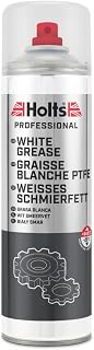 Holts White Lithium Grease Spray, Heavy Duty PTFE, 500ml | Heavy-duty white lithium grease for protecting and lubricating metal parts