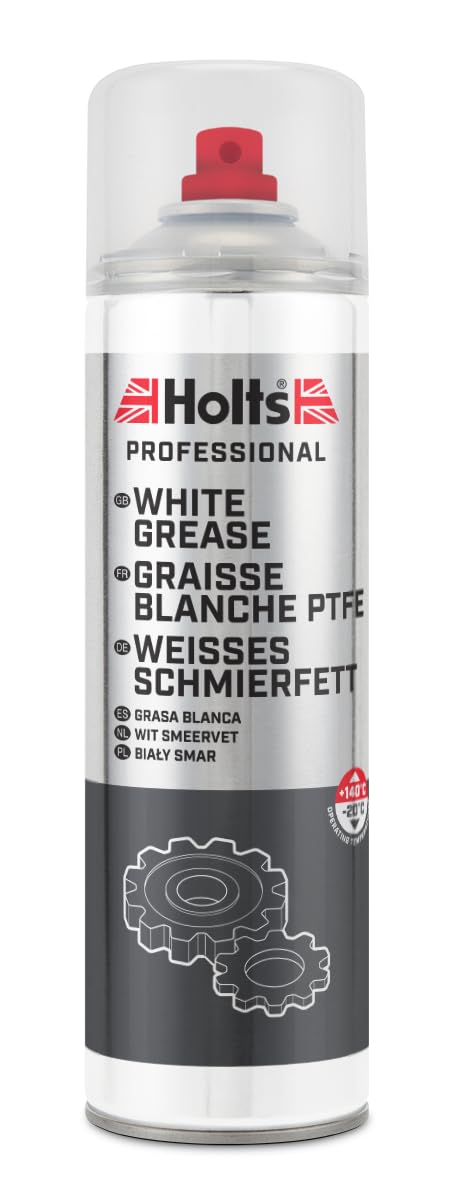 Holts White Lithium Grease Spray, Heavy Duty PTFE, 500ml | Heavy-duty white lith
