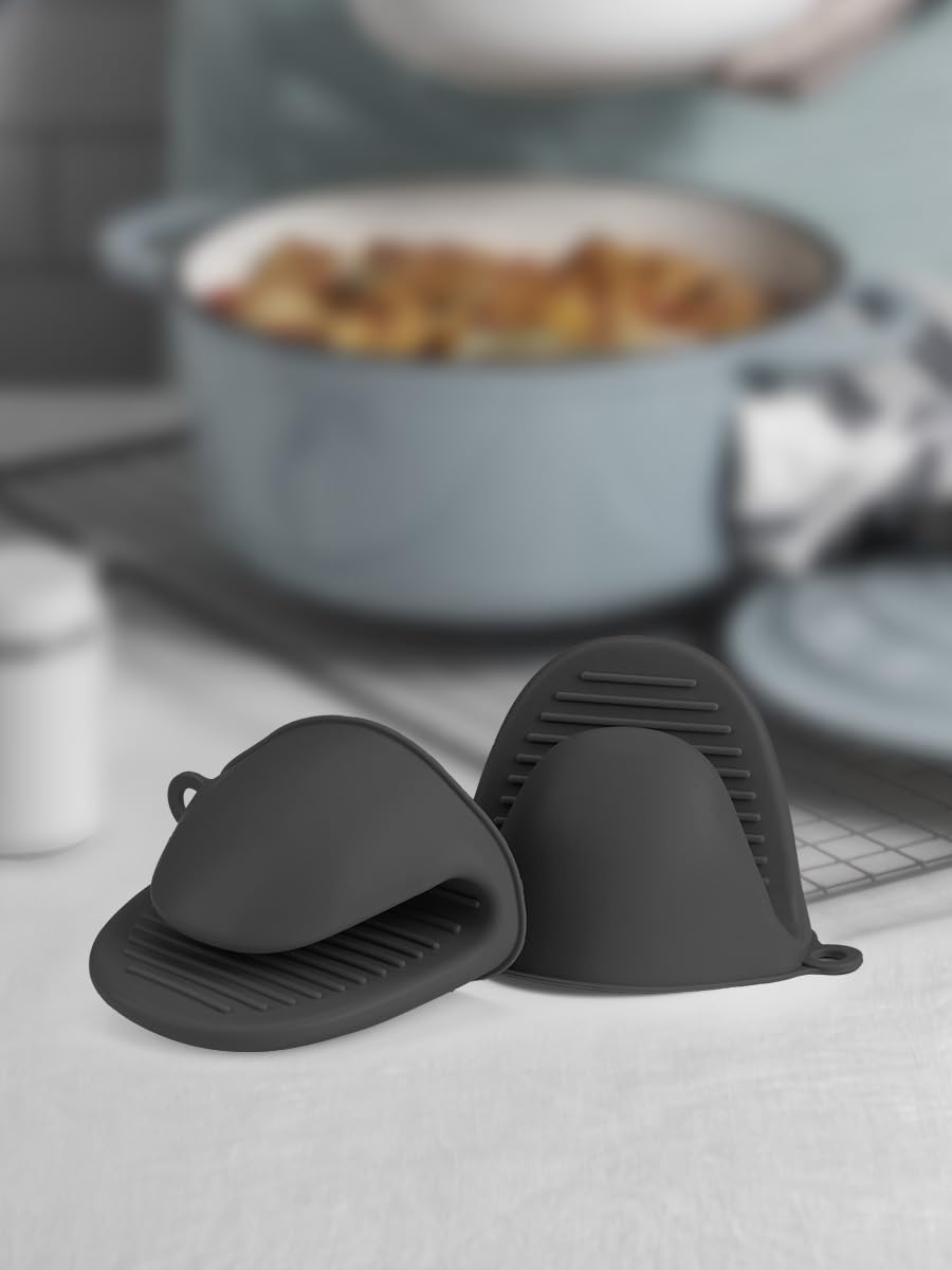 2 Pcs Mini Silicone Oven Gloves Heat Resistant Kitchen Gloves Pot Holders for Co