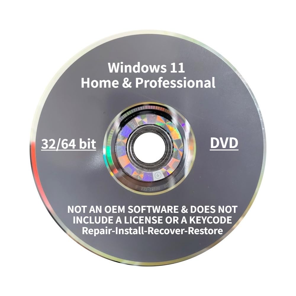 DVD For Windows 11 Home and Professional 32/64 Bit. Recover, Restore, Repair Boo