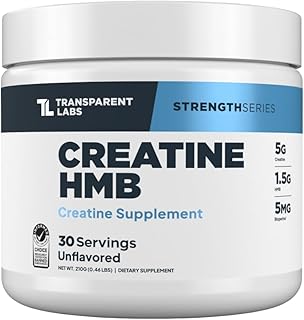 Transparent Labs Creatine HMB - 30 Servings, Unflavored | Creatine Monohydrate Powder with HMB for Muscle Growth, Enhanced Energy Output & Strength, & Improved Athletic Performance