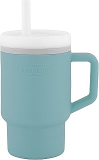 Infantino Straw Cup Mug Baby Cup Kids Silicone (Food Tested/American Brand/Household) / My First Tumbler, Moody Blue