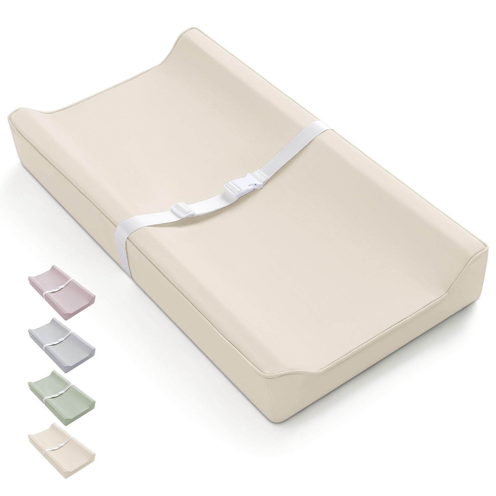 Blissful Diary Vegan Leather Baby Changing Pad with Waterproof & Wipe-Clean PU C