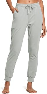 baleaf Women's Cotton Joggers with Pockets Tapered Casual Sweatpants | Soft Breathable Comfort, Relaxed Tapered Leg Creates a Flattering Fit, Ideal for Lounging Walking Travel and Daily Wear