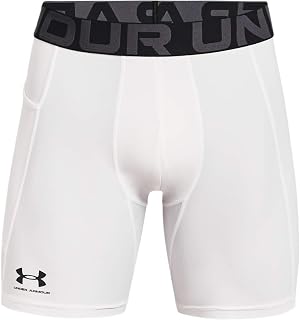 Under Armour UA HG Armour Shorts, Men's Lightweight Sports Shorts, Running Shorts, Black/White, 3XL