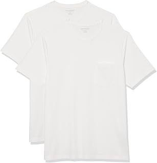 Amazon Essentials Men's Short Sleeve Crew Neck Pocket T-Shirt Regular Fit 2 Pack