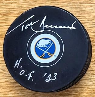 Autographed Tom Barrasso "HOF 23" Buffalo Sabres Hockey Puck