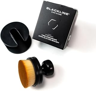 Blackline Tire Shine Applicator Brush - Soft Bristle, Mess-Free, with Stand | Soft-bristle applicator spreads tire dressing evenly, no streaks or sling. Works with gels, creams &amp; liquids, includes stand