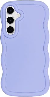 Slim Fit Case for Samsung Galaxy S24 5G, Wave Frame, Cute Soft TPU Thin Protective Phone Cover for Women, Light Purple