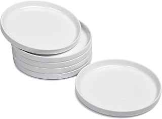 WishDeco Side Plates Set of 6, White Dessert Plates 18 cm / 7 Inch