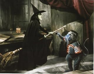 The Wizard of Oz 8 x 10 inch Photo Margaret Hamilton on Broomstick w/Flying Monkey Looking On kn