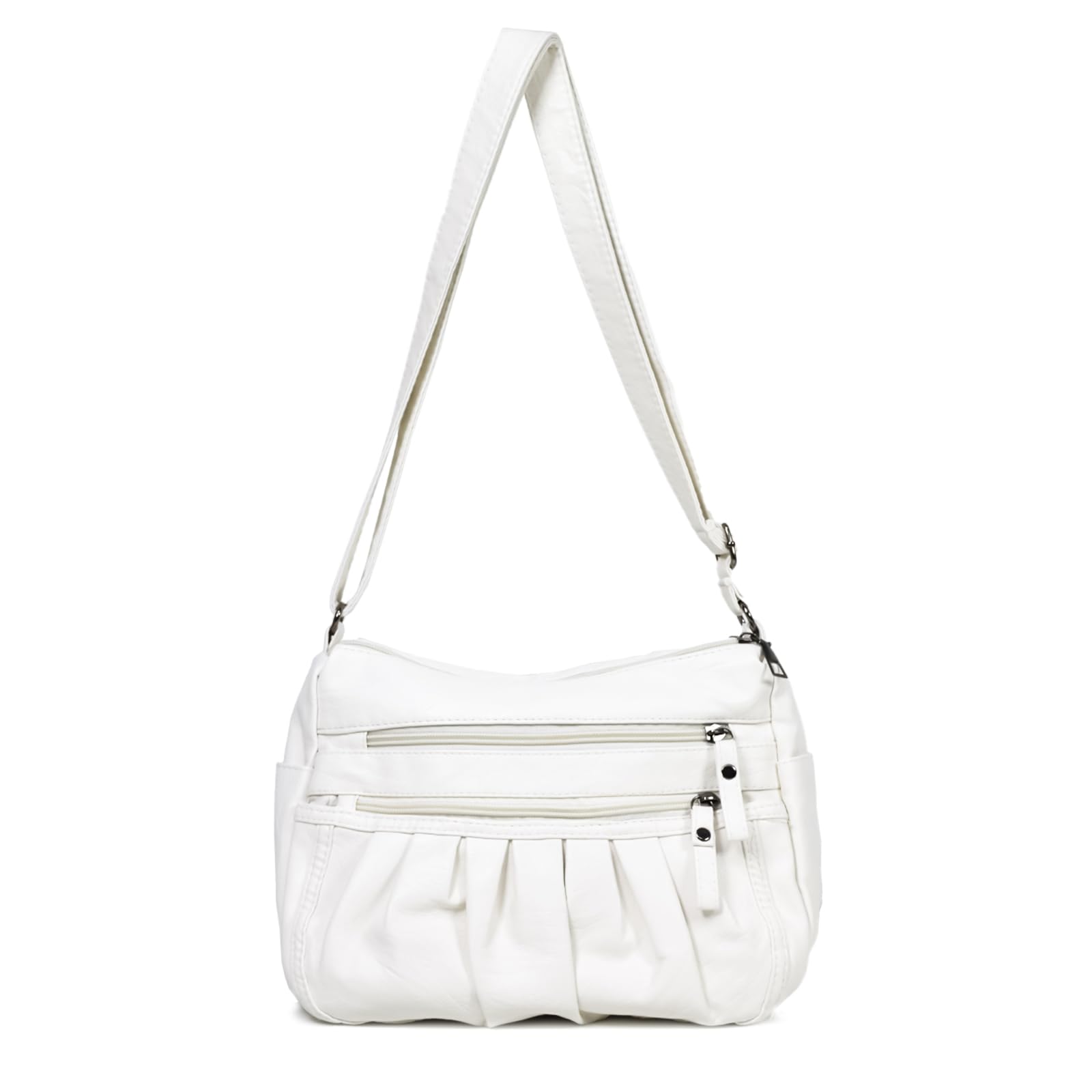 LassZone Soft Vegan Leather Handbag for Women Multi Pockets Crossbody Bag Waterp