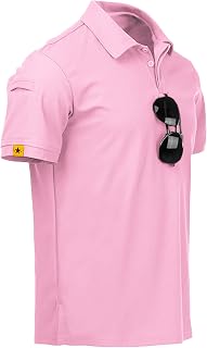 JACKETOWN Men's Short Sleeve Polo Shirt Quick Dry Breathable Polo Tennis Polo Summer Men's Golf Sports Shirt Casual Basic Polo