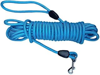 5M/10M/15M Nylon Dog Leash for Small Medium Dogs Outdoor Training Camping Tracking Line Recall (Blue)