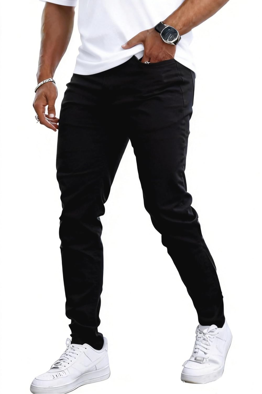 GINGTTO Mens Jeans Skinny Stretch Premium High Rise Colored Jeans Elastic