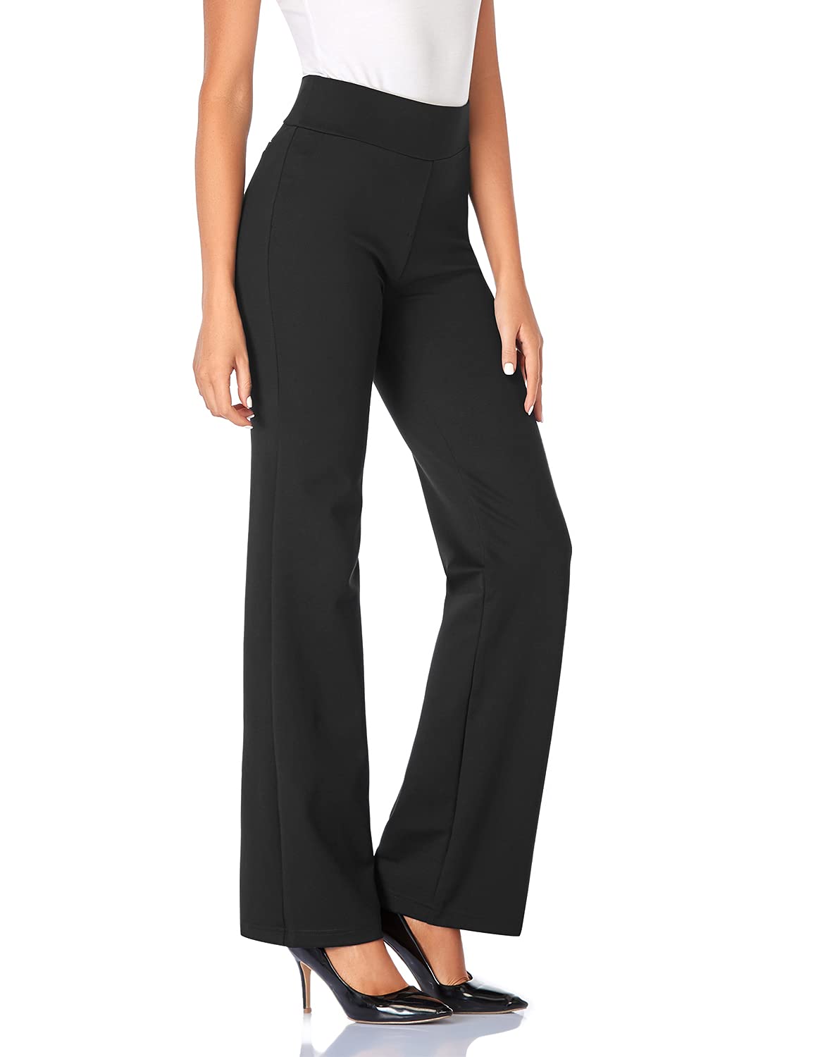 Tapata Women 28"/30"/32"/34" High Waist Elastic Bootcut Pants, Small/Regular/Tal