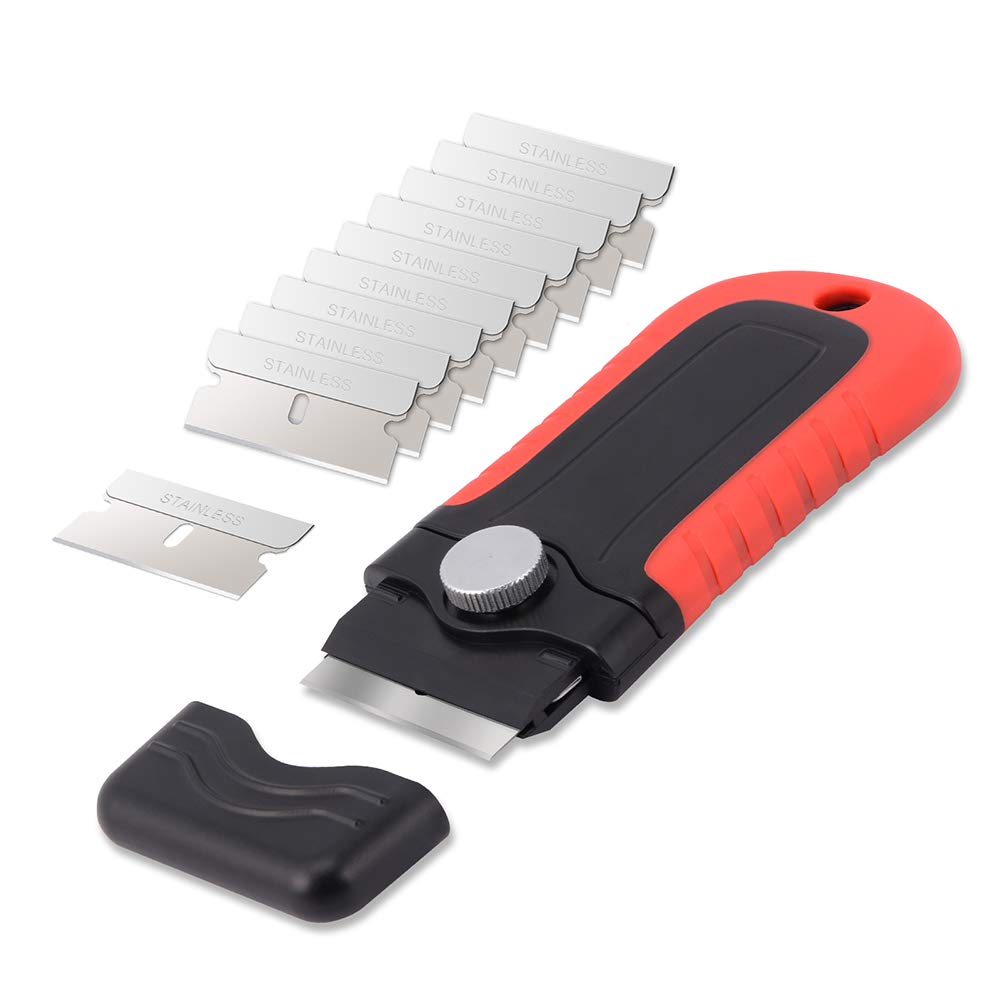 Gomake Razor Blade Scraper Tool, Windows, Glass Stovetop Paint Scraper | 10PCS S