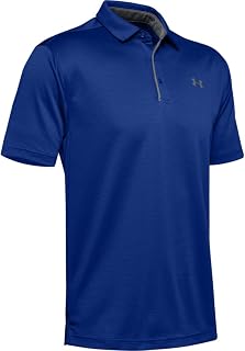 UNDER ARMOUR mens Tech Golf Polo ,Cruise Blue (899)/Pitch Gray, Large