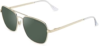 CLANDESTINE B-Pilot 18 Gold Dark Green - HD nylon sunglasses men & women, B-pilot 18 Gold - Nylon Hd Dark Green, One Size