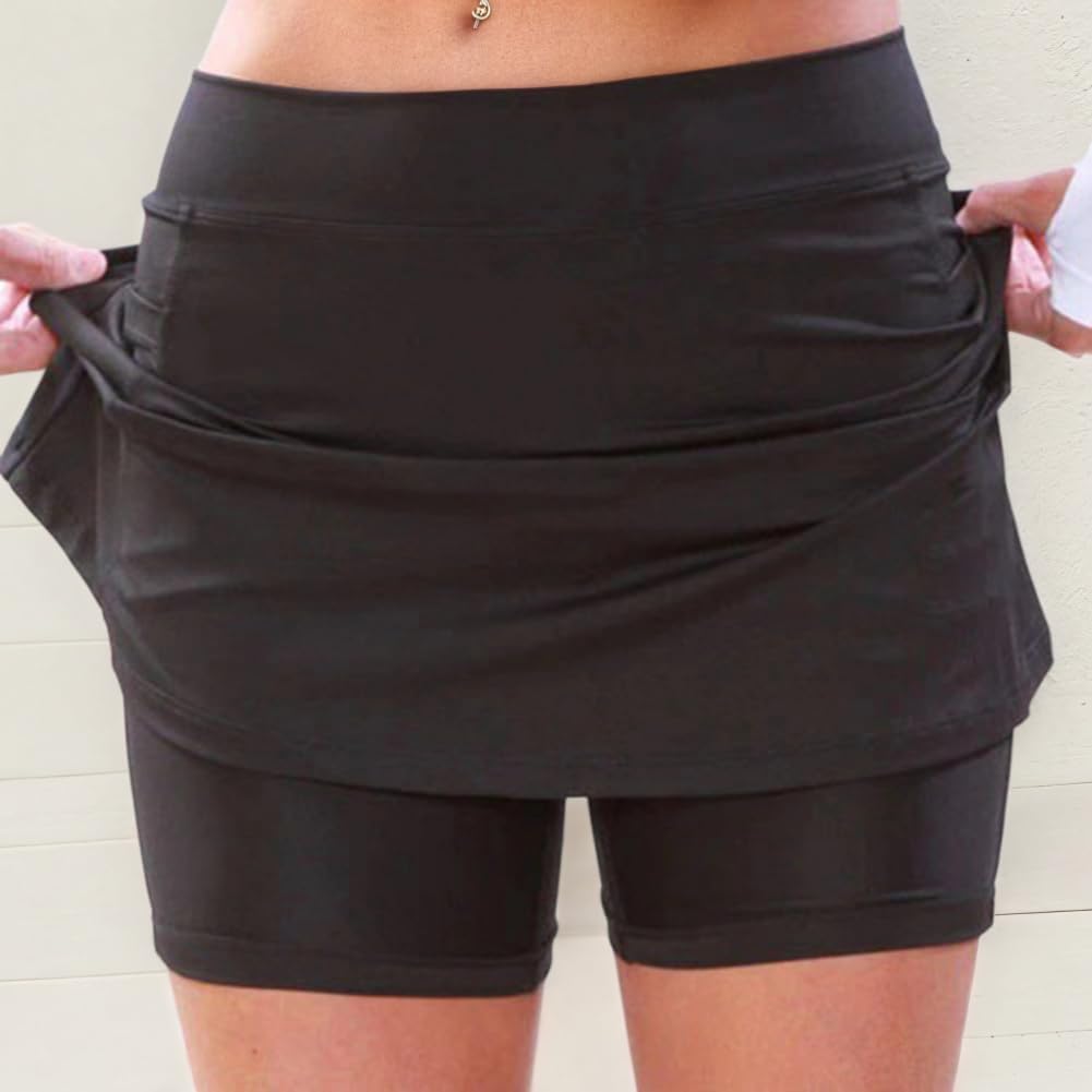 Womens Tennis Skirt High Waist Skort A-Line with Pocketed Activewear Dress