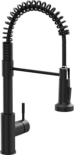 GIMILI Black Kitchen Faucet with Pull Down Sprayer | Single Handle Single Hole Rv Kitchen Faucet for Farmhouse Bar Laundry Outdoor Sink