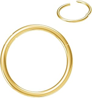 NORO OLO Steel 22G/20G/18G/16G Clasp Clicker Thin Nose Ring Septum Hoop
