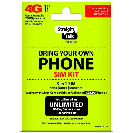 Straight Talk - Bring Your Own Phone CDMA 3-in-1 Sim Card Kit (4G LTE) - Verizon