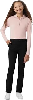 French Toast Girls' Pull-On Straight Fit Stretch Twill Pant