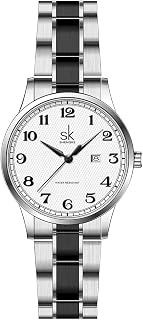 SHENGKE SK Orologi da donna Classic Business con cinturino in acciaio inossidabile ed elegante orologio da donna con calendario in vera pelle