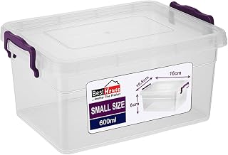 Best House | 600ml - 2 PCS Clear Plastic Storage Box Container with Lids | Small Size | Storage Containers For Bits N Pcs (600 ml)