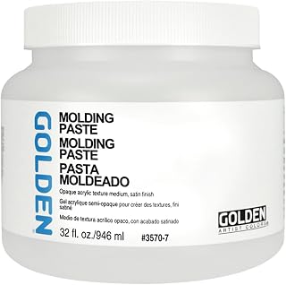 GOLDEN Artist Colors Molding Paste, 32 fl. oz. Jar | Artist grade texture medium; builds texture, retains peaks and tool marks. Semi-Opaque
