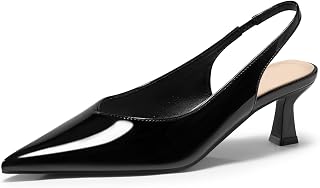 Coutgo Sandali da donna con tacco basso a punta chiusa, tacco basso, scarpe da lavoro