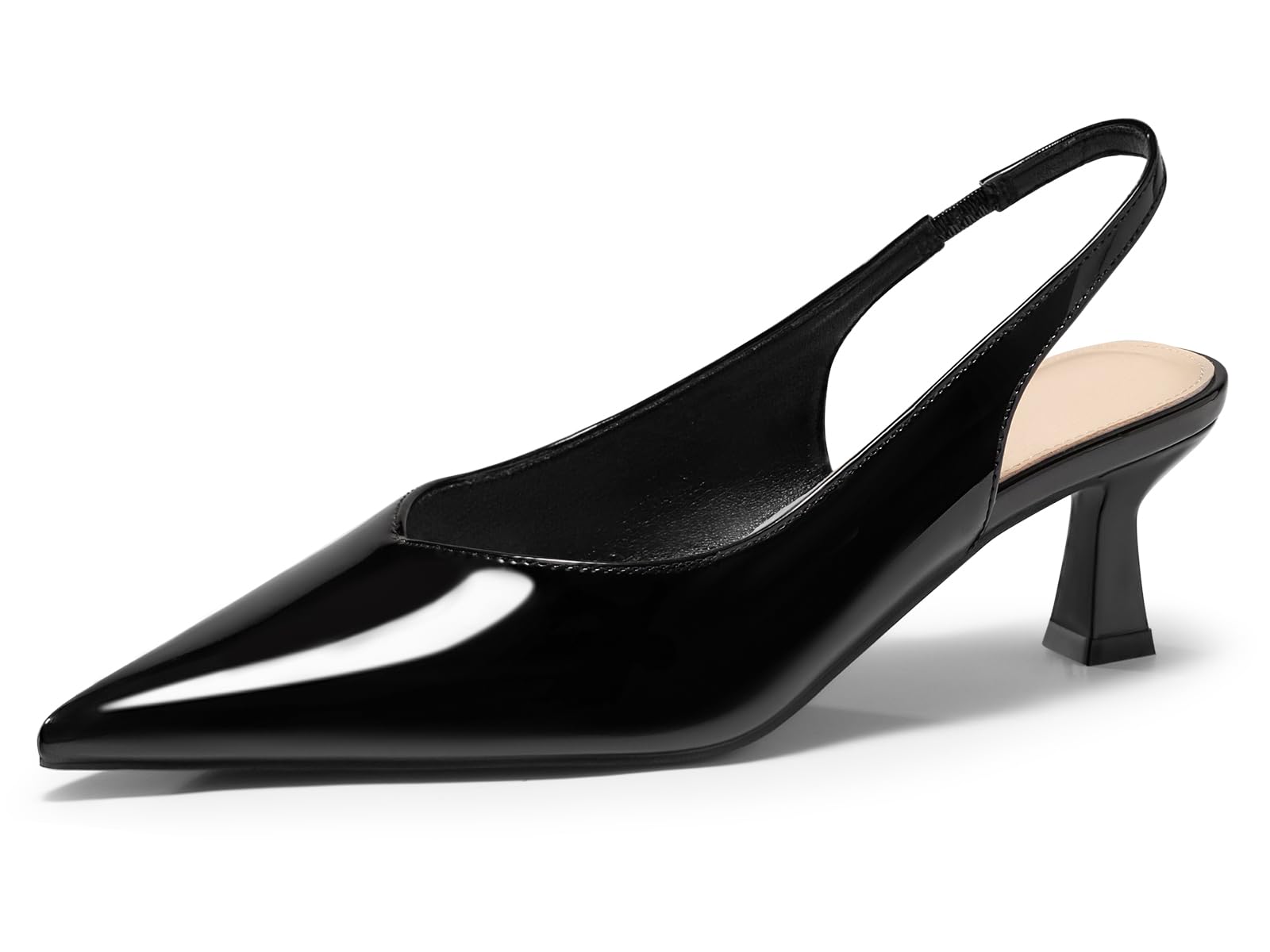 Coutgo Sandali da donna con tacco basso a punta chiusa, tacco basso, scarpe da l