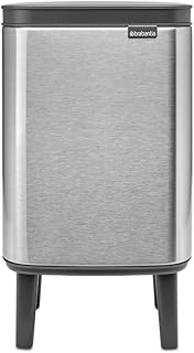 Brabantia - Bo Waste Bin Hi 4L with Soft Close Lid, Removable Inner Bucket, and Transport Grip – Ideal for Bathroom, Bedroom, and Home Office – Matt Steel Fingerprint Proof