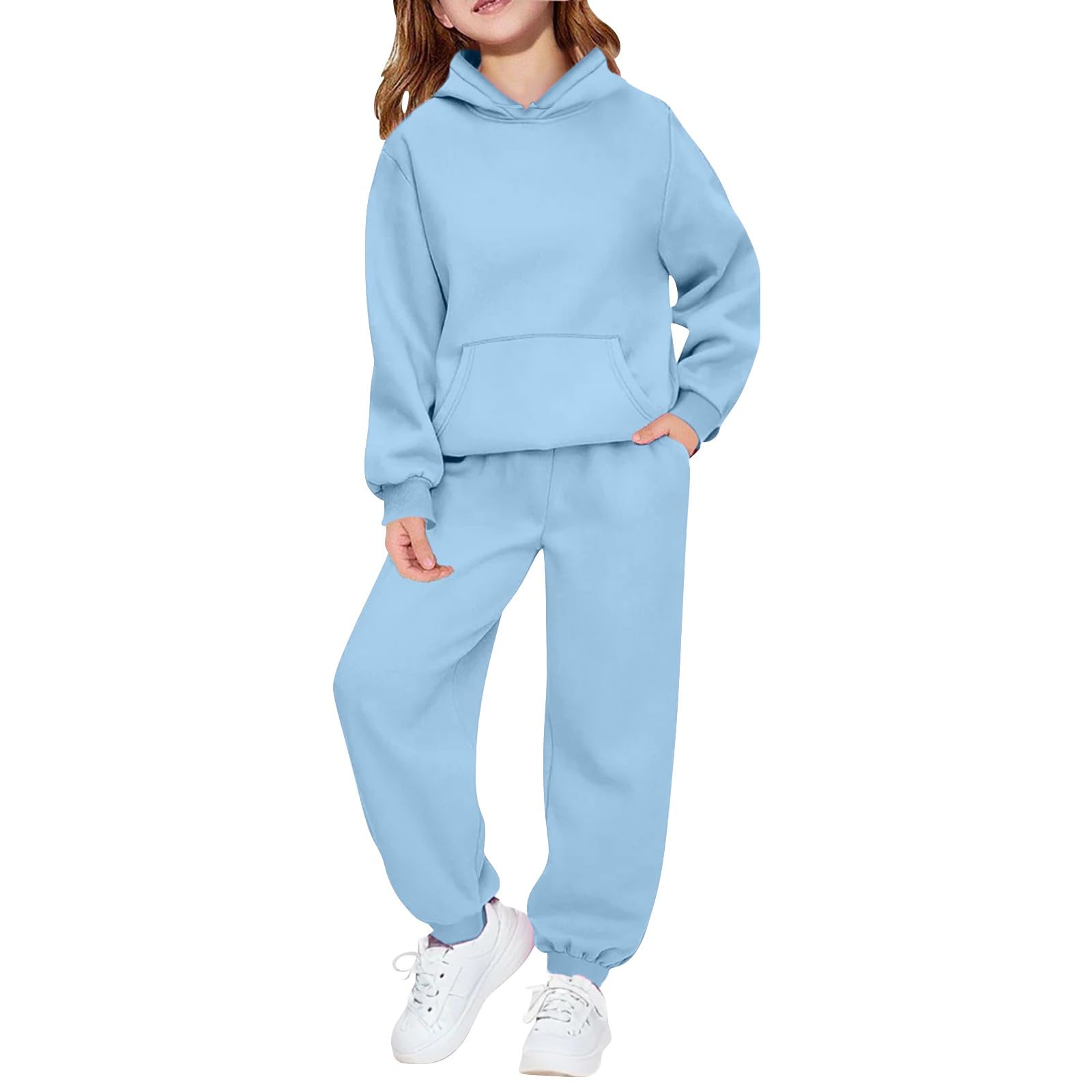 Hoodie Sweatsuit Set for Boys Girls 2 Piece Hooded Sweatshirt Jogger Sweatpants 