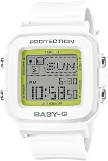 Casio Baby-G BGD10K-7 Digital Clock and Stand Set Y2K Style 100m Water Resistant Pixel Animation Display White
