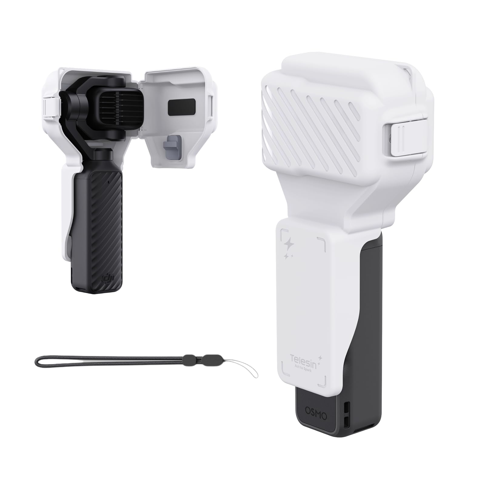 TELESIN Protective Half-Case for DJI OSMO Pocket 4P Pocket 4 Pro, Black | Quick 