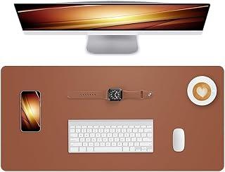 Leather Desk Mat Non-Slip 60x30cm Waterproof Laptop Computer Keyboard Large Mouse Pad for Office Work Home Decoration - Brown