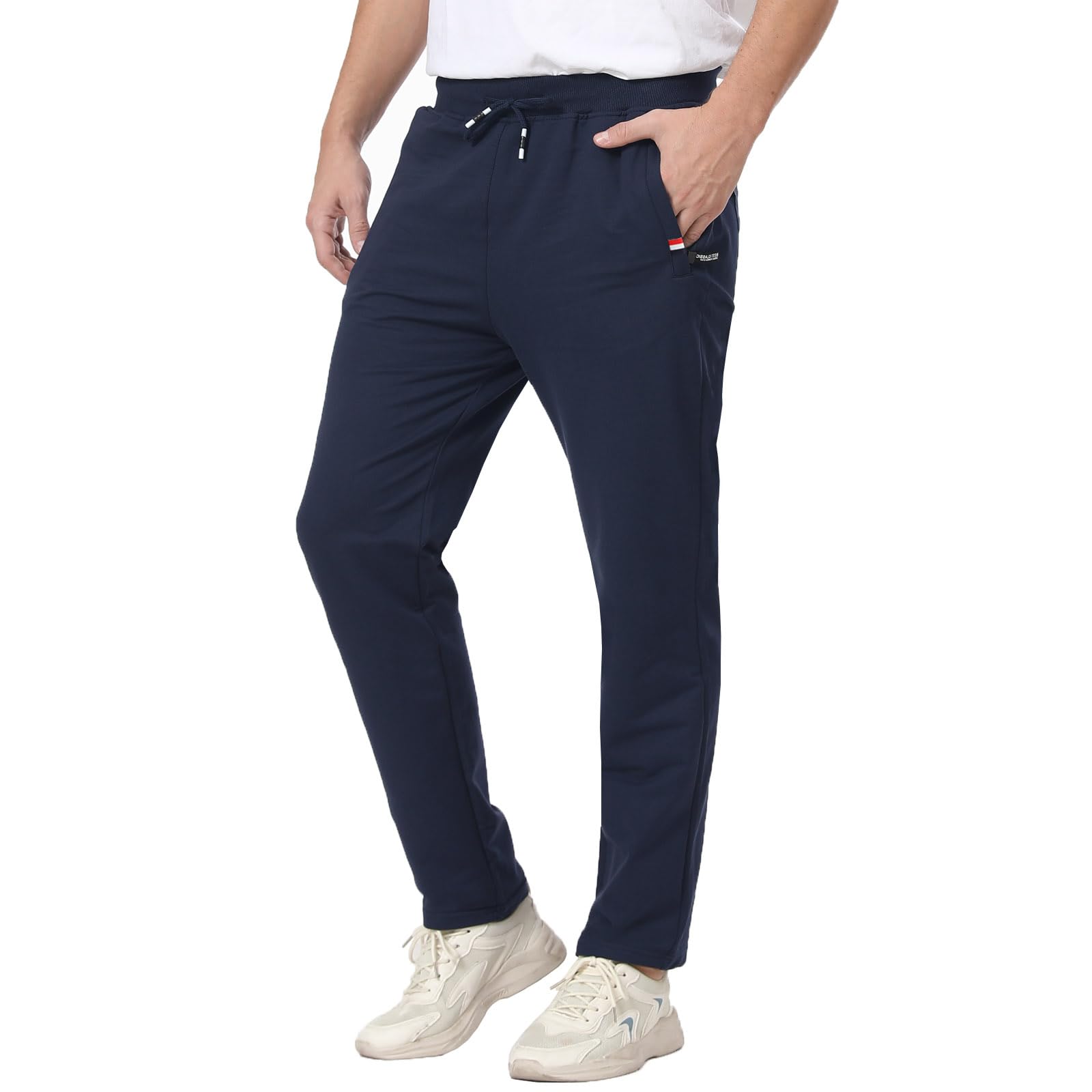 JustSun Jogging Bottoms Men's Cotton Tracksuit Bottoms Casual Trousers with Zip 