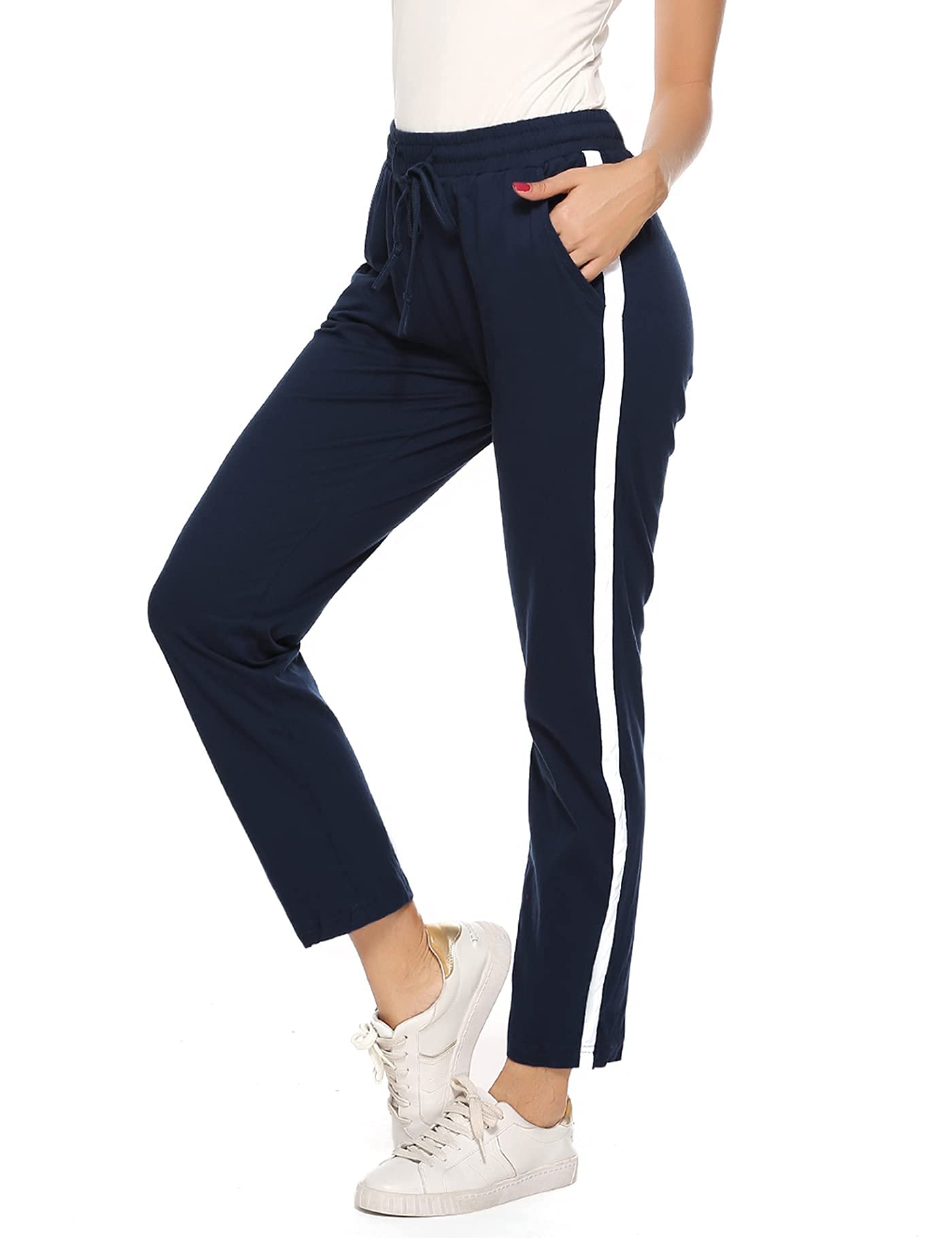 Aseniza Jogging Bottoms, Women's Sports Trousers, Long Cotton Training Trousers,