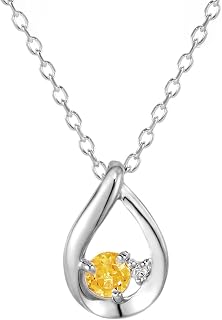 Yondose 112434721810 Official November Birthstone Eternal Silver Citrine