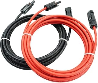 Solar Panel Extension Cable -1M/2M/3M/5M/10M/20M/30M 10AWG(6mm²/4mm²)，Harness Wiring Wire Adapter with Connector，Tinned Copper Electrical Wire Cable- Red+Black (4mm²5M)