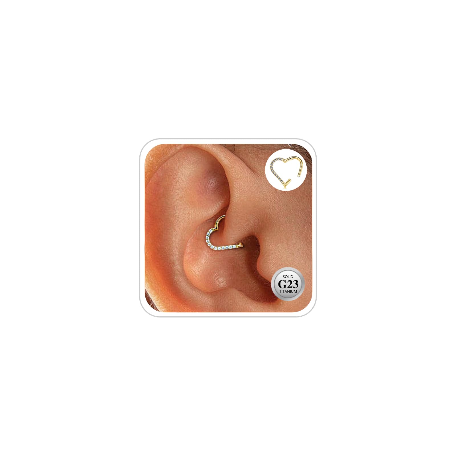 ESHIONER G23 Titanium Conch Piercing Jewelry Helix Hoop Septum Rook Tragus Pierc