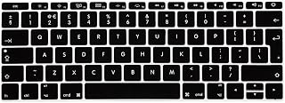 Hrh EU/UK tastiera cover in silicone per il nuovo Apple MacBook Pro 33 cm A1708 (no Touchbar) Release 2016 e Macbook 30,5 cm A1534 con retina display (2015 Version) European/ISO layout tastiera Black