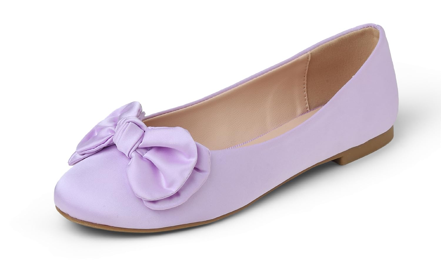 Feversole Women's Round Toe Cute Bow Trim Ballet Flats, Round Toe Flats Decorate